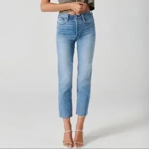 Denim Forum Denim - Denim Forum The Arlo High Rise Jeans Straight 25/28 raw hem